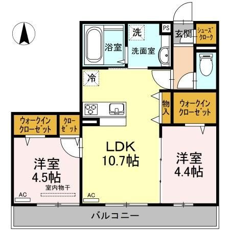 ヴェルドミール　B棟の間取り