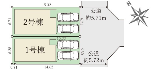 林崎松江海岸駅徒歩5分　貴崎1丁目　新築2区画　1号棟の間取り