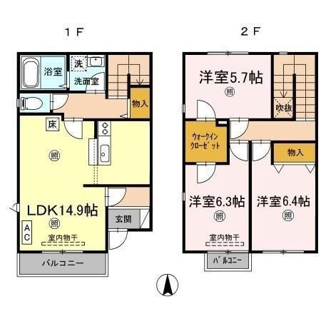 リースランド今　A棟の間取り