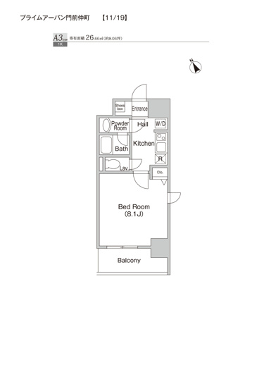 【区画図】 | プライムアーバン門前仲町 | ★間取り図★