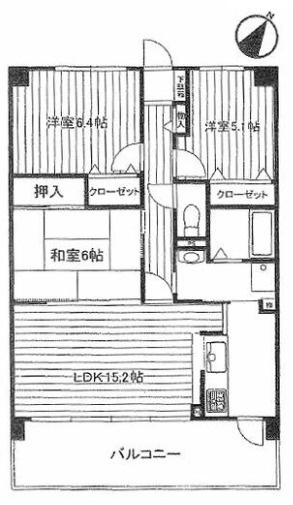サンシティ明石江井ヶ島南　 1階の間取り|3LDKです。