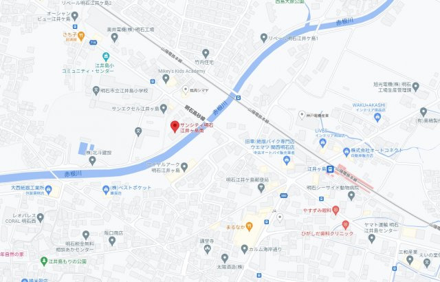 サンシティ明石江井ヶ島南　 1階の地図|江井島小学校、江井島中学校のエリアです。