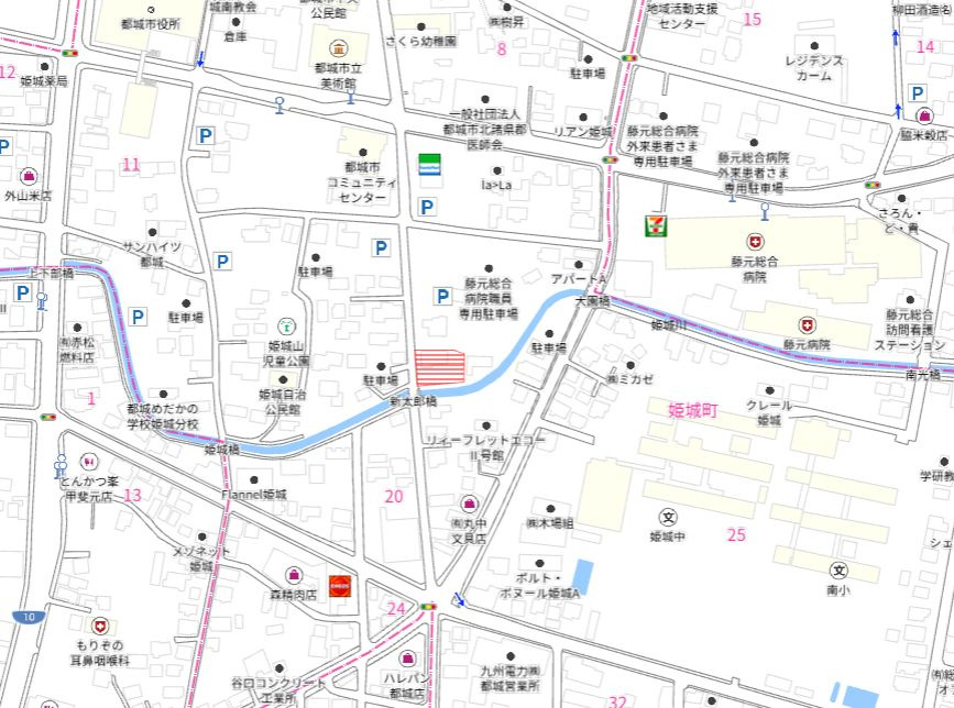 都城市姫城町の売地の土地図
