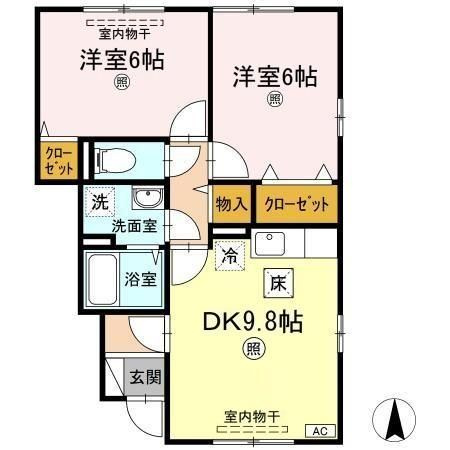 プレザント芳泉　B棟の間取り