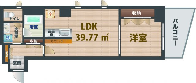 【間取り】 | プライムアーバン西荻窪Ⅱ | 1LDKのお部屋です。