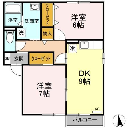 シャンテＫＵＲＯＺＵＭＩの間取り