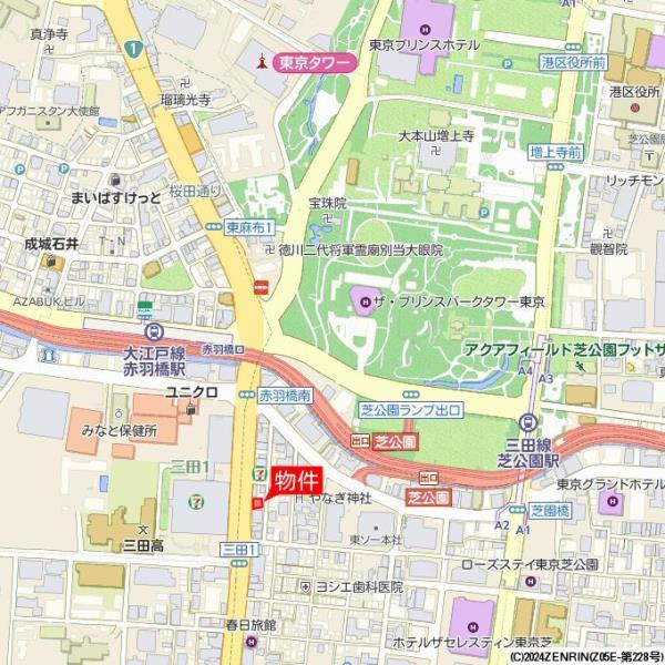 イーストコート芝の地図