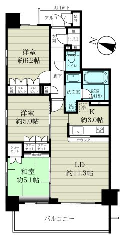 レクシオ所沢の間取り