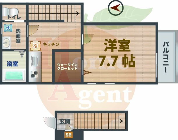 【間取り】 | 桂花 | 1Kのお部屋です。