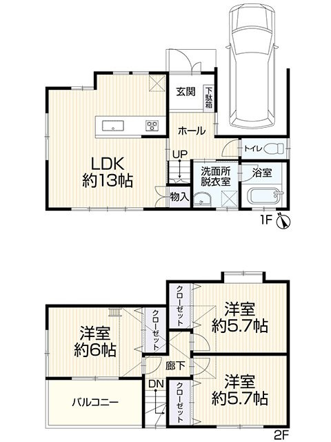 稲田新町3丁目　中古戸建の間取り