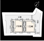 伊勢原市沼目5丁目　新築戸建　全2棟1号棟の区画図