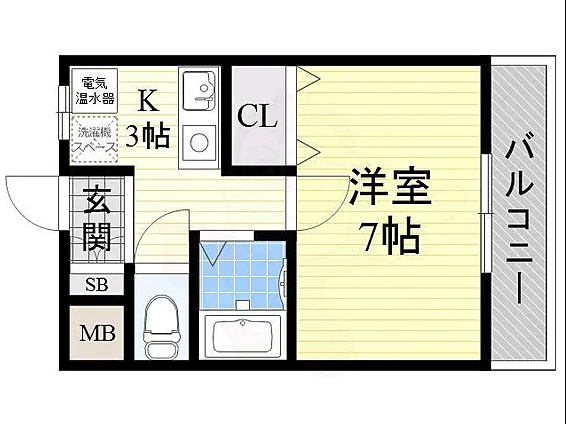 ペディコート池田豊島南の間取り|1Kの間取りです