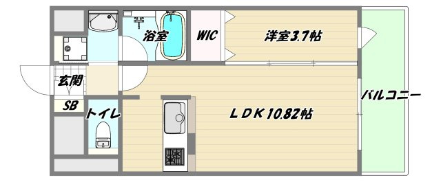 吹田市江の木町の賃貸マンションの間取り