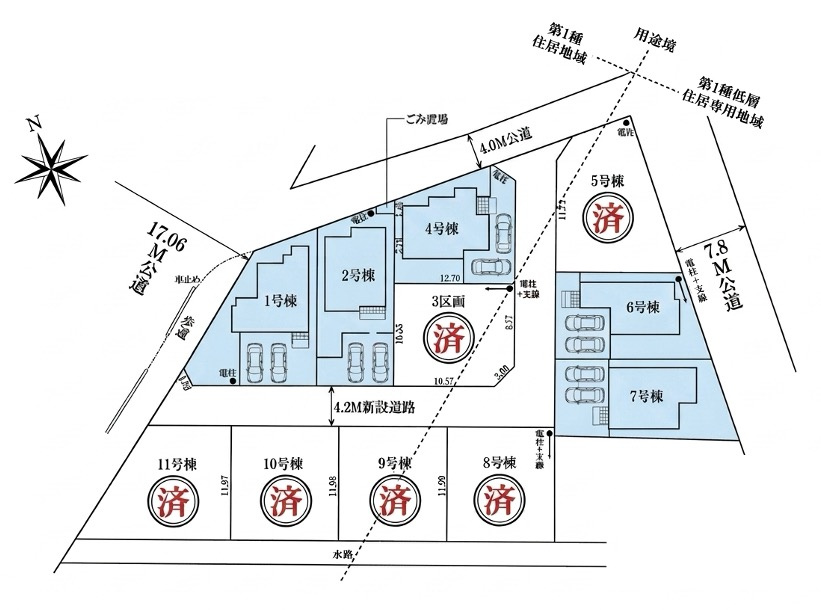 [新築住宅] 鶴ヶ島市藤金 15期 全11棟の区画図
