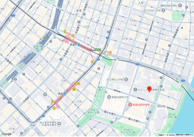 シャルマン築地明石町の地図