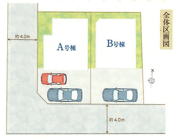 昭島市緑町5丁目　新築戸建全2棟の区画図