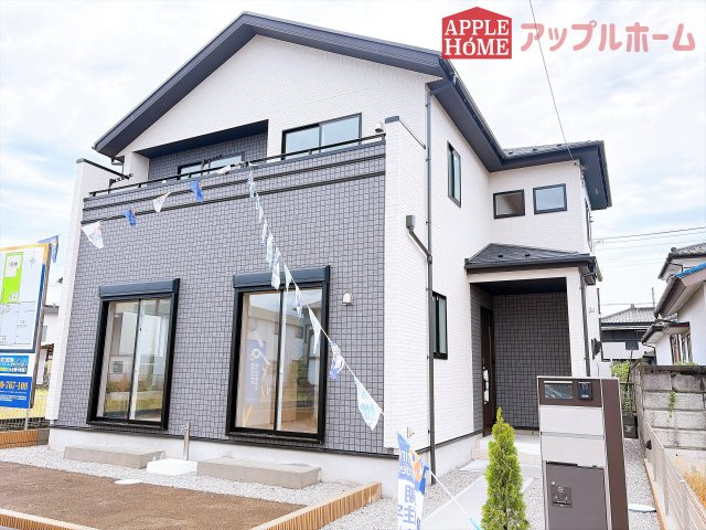 [新築住宅] 羽生市南羽生1丁目 全1棟の外観|◆外観写真◆スタイリッシュな外観が目を引くお洒落ハウス！ぜひ一度内覧へお越しください！物件の魅力沢山お伝えします！いつでもお気軽にお問合せOKです！TEL「0120-466263」