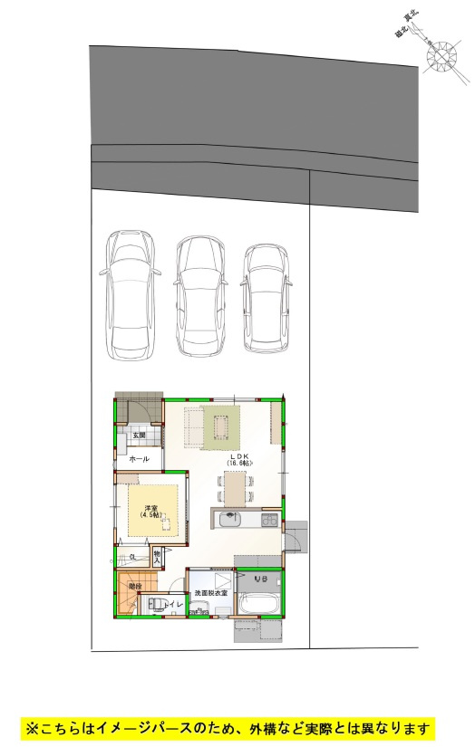高知市朝倉本町　新築戸建　④　（全3区画）の間取り|④　4LDK+WICL+パントリー　　建物面積　102.47㎡（約30.99坪）