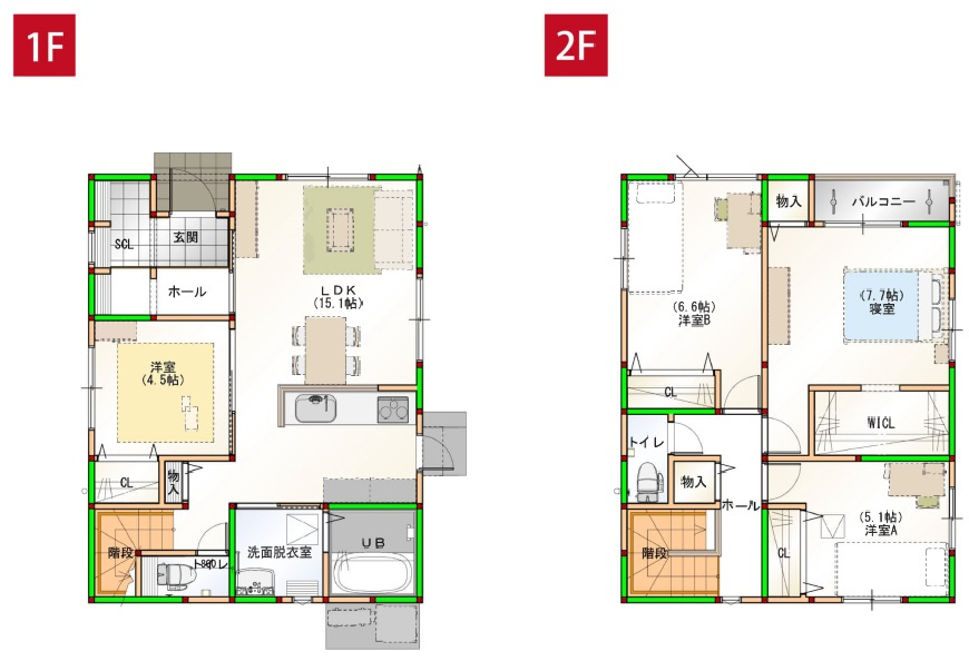 高知市朝倉本町　新築戸建　④　（全3区画）の間取り|④　4LDK+WICL+パントリー　　建物面積　102.47㎡（約30.99坪）