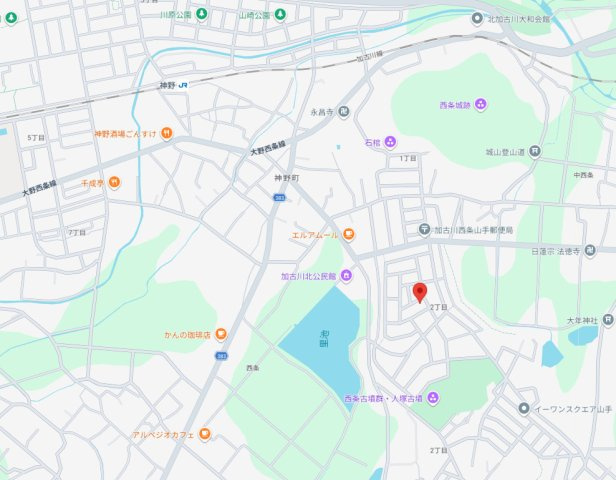 加古川市西条山手2丁目　土地の地図
