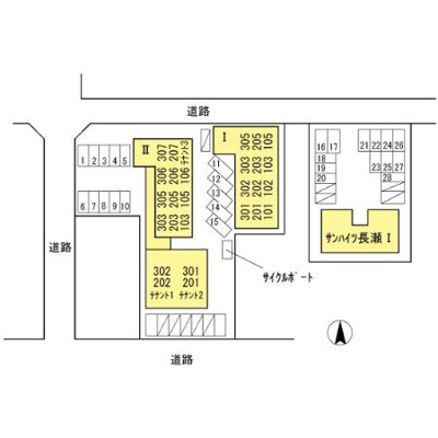 【区画図】 | 長瀬マンション　Ⅰ棟　