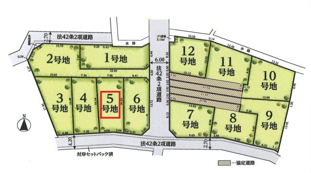 所沢市山口・全12区画　建築条件付土地　5号地の区画図|【全12区画・5号地】
土地36.3坪、西武池袋線・狭山線「西所沢駅」徒歩10分♪