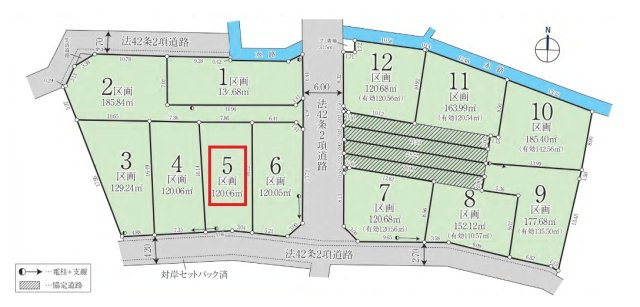 所沢市山口・全12区画　建築条件付土地　5号地