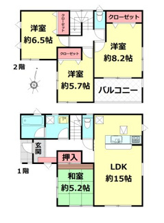 【間取り】 | 野田市清水戸建て | 南側は陽当たりの良い４LDK
