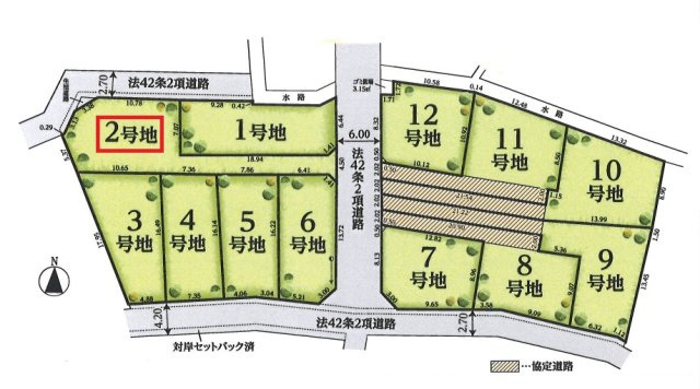 所沢市山口・全12区画　建築条件付土地　2号地の区画図|【全12区画・2号地】
土地56.2坪、西武池袋線・狭山線「西所沢駅」徒歩10分♪