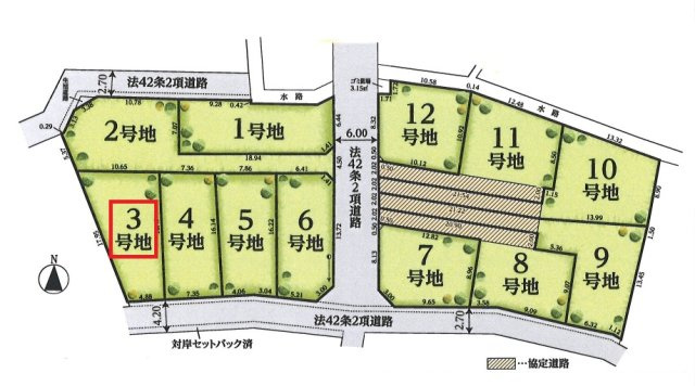 所沢市山口・全12区画　建築条件付土地　3号地の区画図|【全12区画・3号地】
土地39坪、西武池袋線・狭山線「西所沢駅」徒歩10分♪