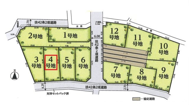 所沢市山口・全12区画　建築条件付土地　4号地の区画図|【全12区画・4号地】
土地36.3坪、西武池袋線・狭山線「西所沢駅」徒歩10分♪