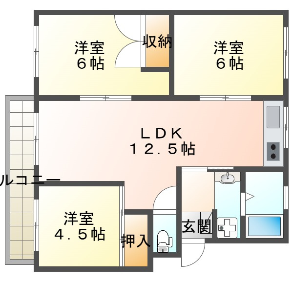 高倉台1-2団地の間取り