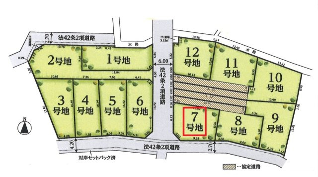 所沢市山口・全12区画　建築条件付土地　7号地の区画図|【全12区画・7号地】
土地36.5坪、西武池袋線・狭山線「西所沢駅」徒歩10分♪