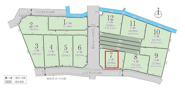 所沢市山口・全12区画　建築条件付土地　7号地