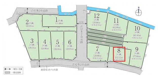 所沢市山口・全12区画　建築条件付土地　8号地