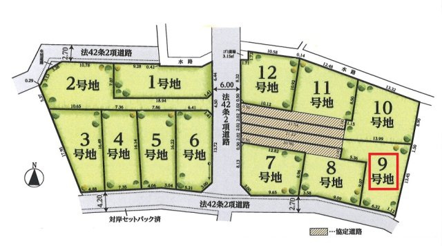 所沢市山口・全12区画　建築条件付土地　9号地の区画図|【全12区画・9号地】
土地53.7坪、西武池袋線・狭山線「西所沢駅」徒歩10分♪