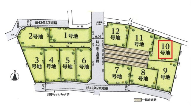 所沢市山口・全12区画　建築条件付土地　10号地の区画図|【全12区画・10号地】
土地56坪、西武池袋線・狭山線「西所沢駅」徒歩10分♪