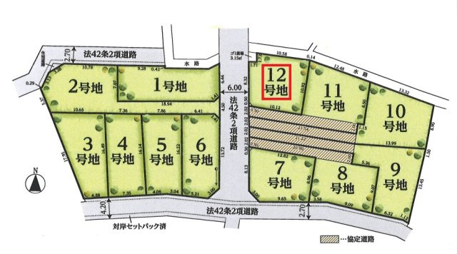 所沢市山口・全12区画　建築条件付土地　12号地