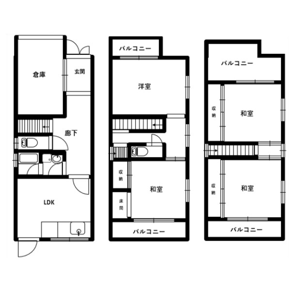 天王寺町北　中古戸建の間取り