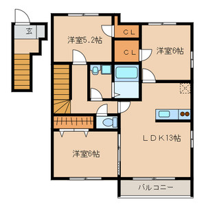 とののくら六番館Bの間取り