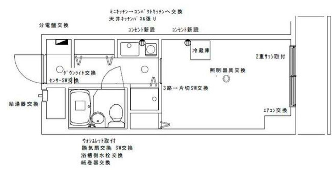 【間取り】 | ライオンズマンション八王子第三 | 1Kは、キッチンと居室が分かれているため、生活空間にメリハリをつけられますね。料理の臭いが気になりにくく、来客時にもプライベート空間を確保しやすい点が魅力ですね。一人暮らしでも快適な生活を送れますよ。