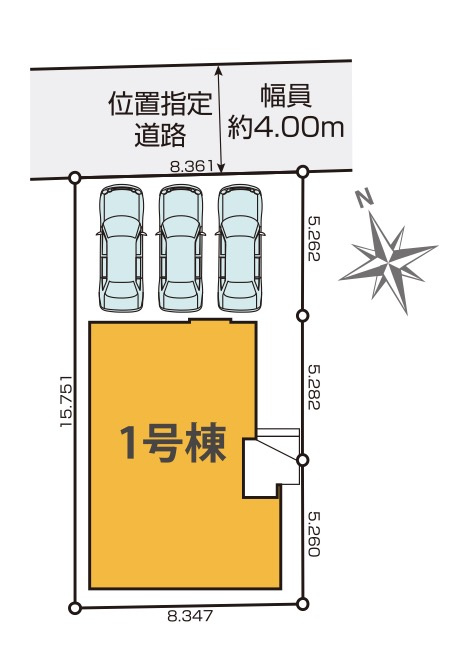 [新築住宅] 鶴ヶ島市鶴ヶ丘 8期 全1棟の区画図