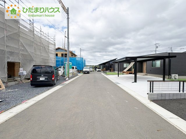 常陸大宮市石沢第3　新築戸建　4号棟の前面道路含む現地写真|周辺商業施設・教育施設充実♪