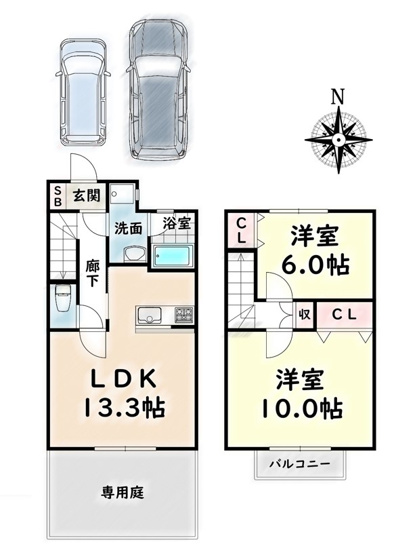 【間取り】 | アプト白砂【名古屋市賃貸・メゾネット】