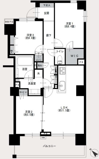 ライオンズシティ東京根岸の間取り