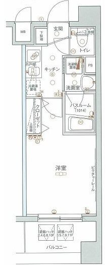 横浜市神奈川区反町１丁目の賃貸マンションの間取り