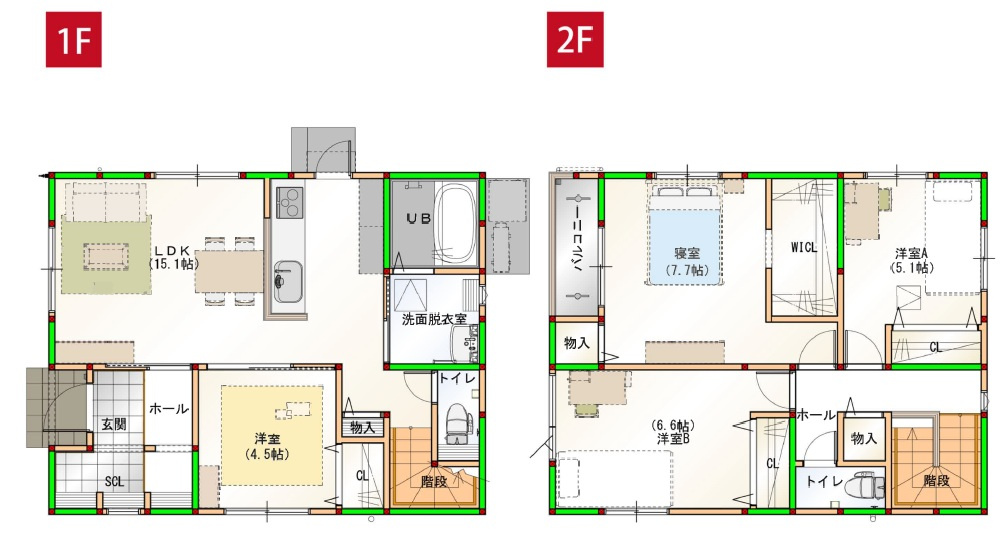 高知市一宮中町　新築戸建　⑪　の間取り|4LDK+WICL+パントリー+SCL　　建物面積　103.02㎡（約31.16坪）