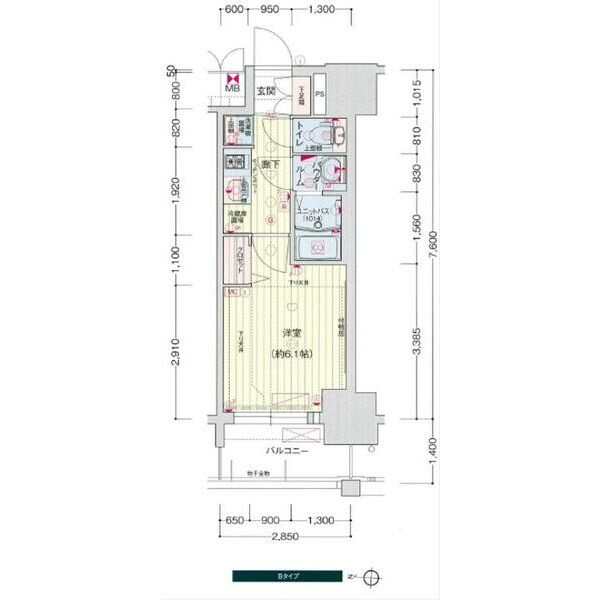 名古屋市中区栄５丁目の賃貸マンションの間取り