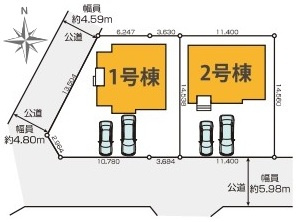水戸市見川　3期　新築戸建て　2号棟の区画図|区画図です♪