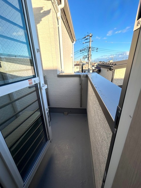ブラン蒲町のバルコニー